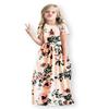 21KIDS Girls Floral Casual Short Sleeve Long Maxi Dress with Pockets, Pink, 10 Years view 2