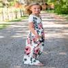 21KIDS Girls Floral Casual Short Sleeve Long Maxi Dress with Pockets, White, 10 Years view 3