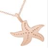 AFFY Silhouette Starfish Animal Love Charm Pendant Necklace in 14K Rose Gold Over Sterling Silver view 2