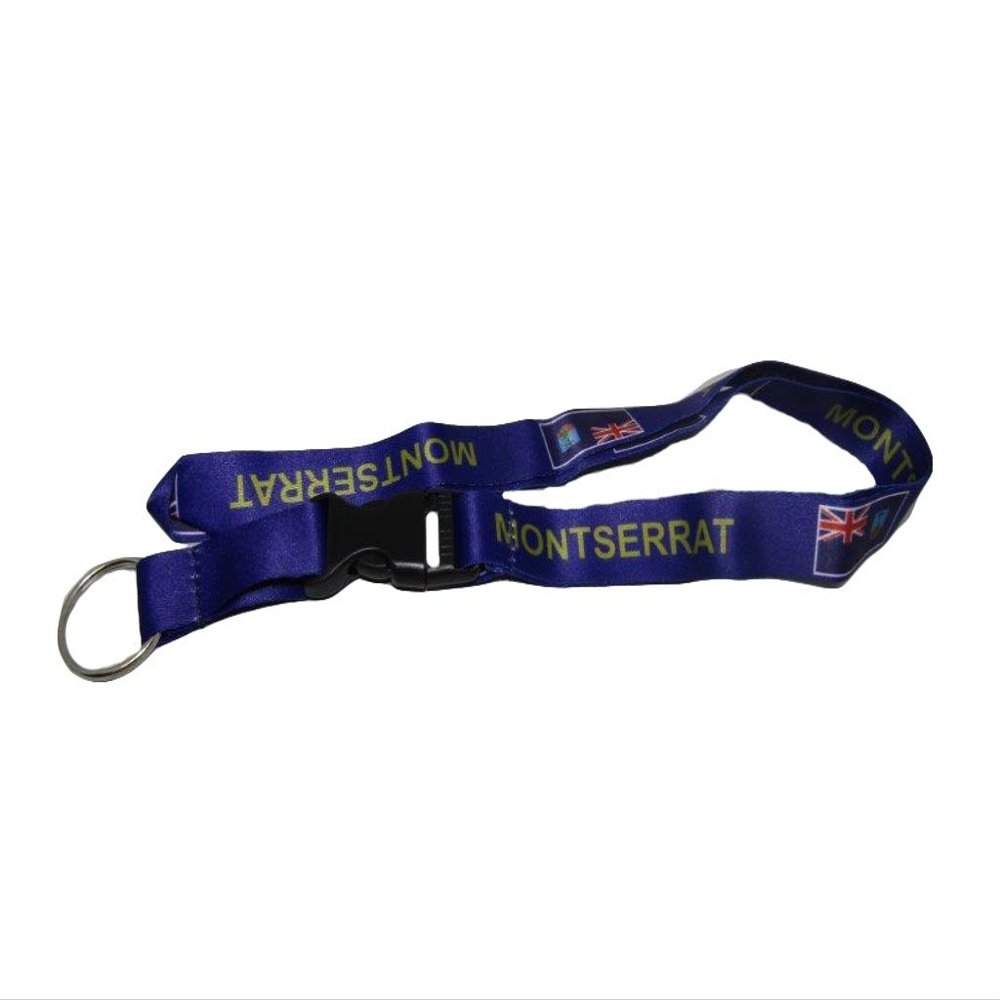 32" Montserrat Country Flag Lanyard with Detachable Key Ring