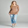 Emmalise Women's Basic Athletic Fit Tshirt Long Sleeves Round Crew Neck Tee (1Pk Mocha, Small) view 2