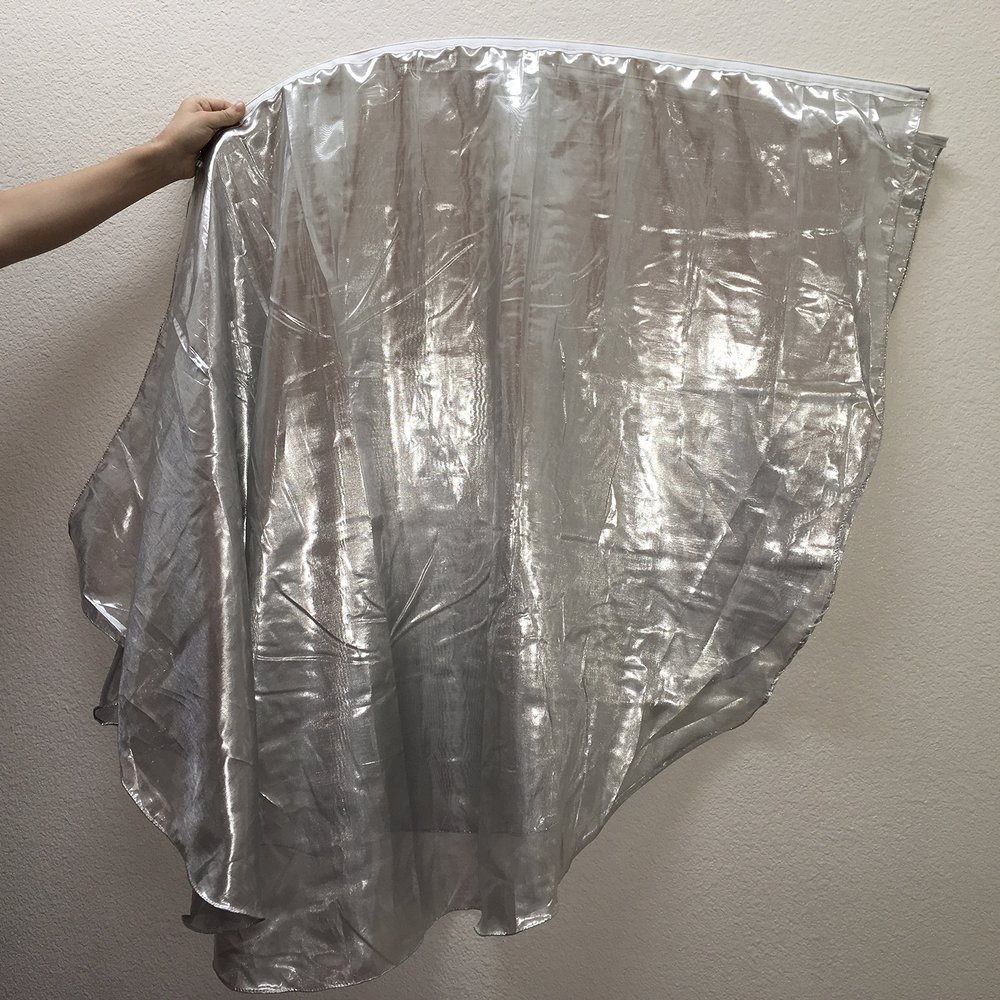 Silver Metallic Poly Quills Lame Worship Flags Platinum (Silver)