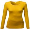 Emmalise Women's Basic Athletic Fit Tshirt Long Sleeves Round Crew Neck Tee (1Pk Mustard, Small) view 1