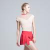 117141019 Cap Sleeve High Collor Elegant Leotards Dancer Design Ballet Leotards (L, Nude) view 4