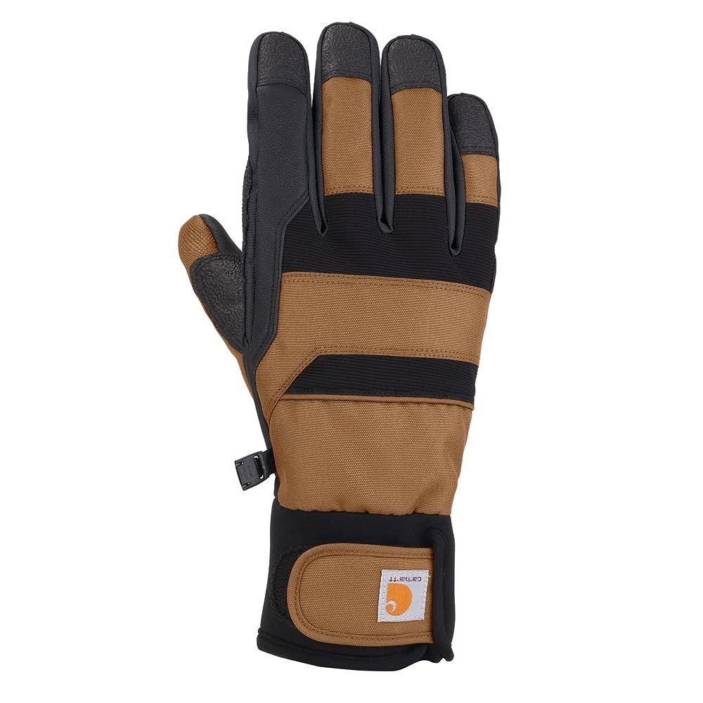 Carhartt Mens Flexer Cold Weather Gloves, Brown/Black, Medium US