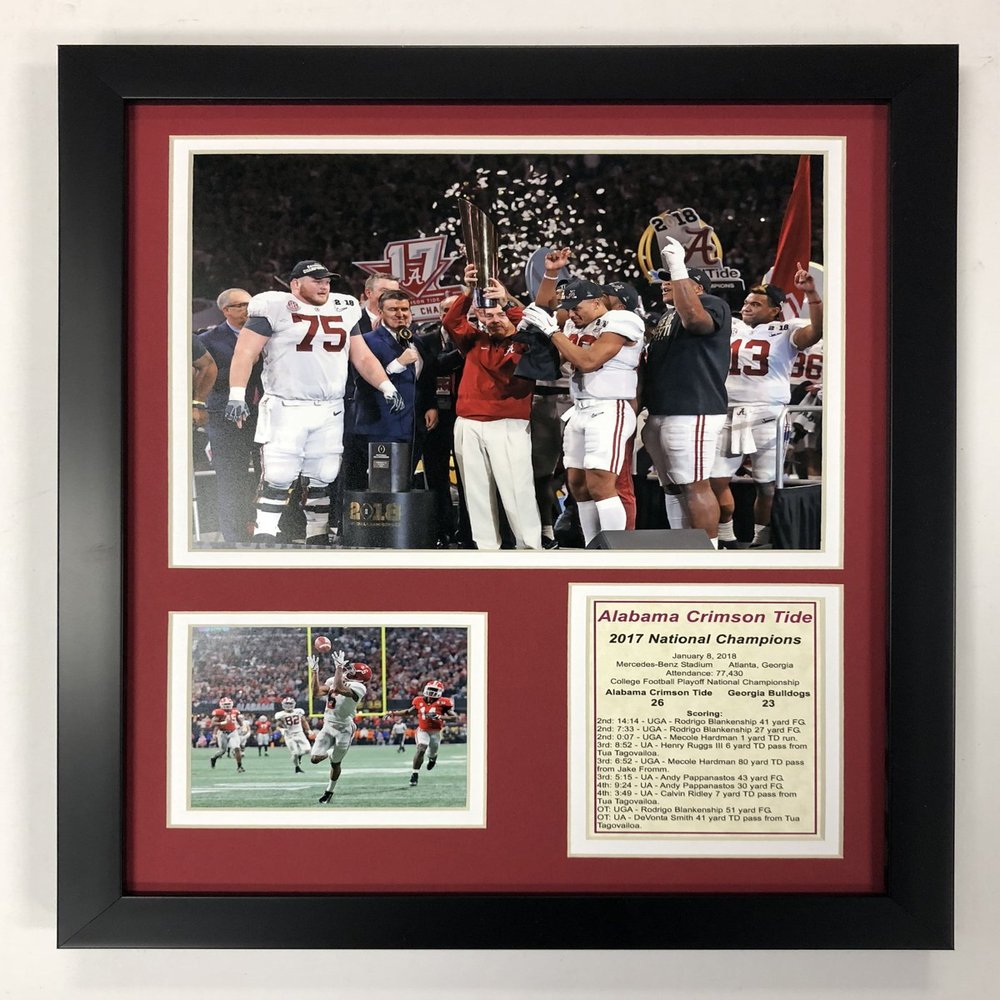Legends Never Die NCAA Alabama Crimson Tide 2017 Cfp National Champions Framed Photo Collage, 12 x 15, (12258U)