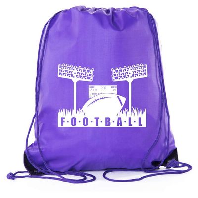 Mato & Hash Football Party Bags| Football Drawstring Cinch Backpacks for Team Events, Birthdays, and More! - Purple CA2500FOOTBALL S5