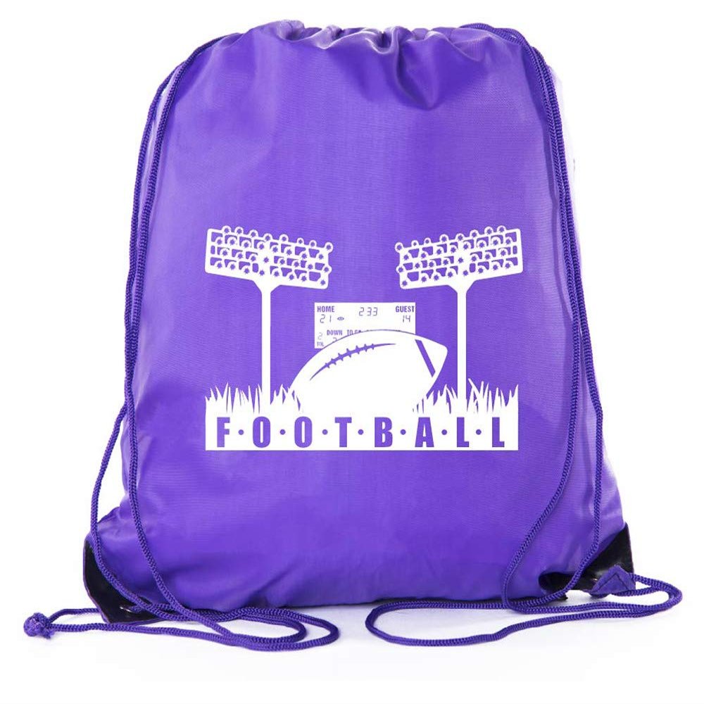 Mato & Hash Football Party Bags| Football Drawstring Cinch Backpacks for Team Events, Birthdays, and More! - Purple CA2500FOOTBALL S5