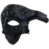 Ubauta Steampunk Cyborg Mask for Halloween: Handcrafted Plastic with Black Metallic Finish - DIY Repair Strip & Adjustable Fit view 1