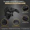 Ubauta Steampunk Cyborg Mask for Halloween: Handcrafted Plastic with Black Metallic Finish - DIY Repair Strip & Adjustable Fit view 2