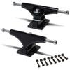 [CCS] Skateboard Trucks | Professional Grade | Steel | Sizes 109mm, 129mm, 139mm, 149mm, & 169mm | Raw Silver, Black | Set of 2 | 1" Mounting Hardware Included (Black, 129mm (Fits 7.5"-7.75" Decks)) view 1