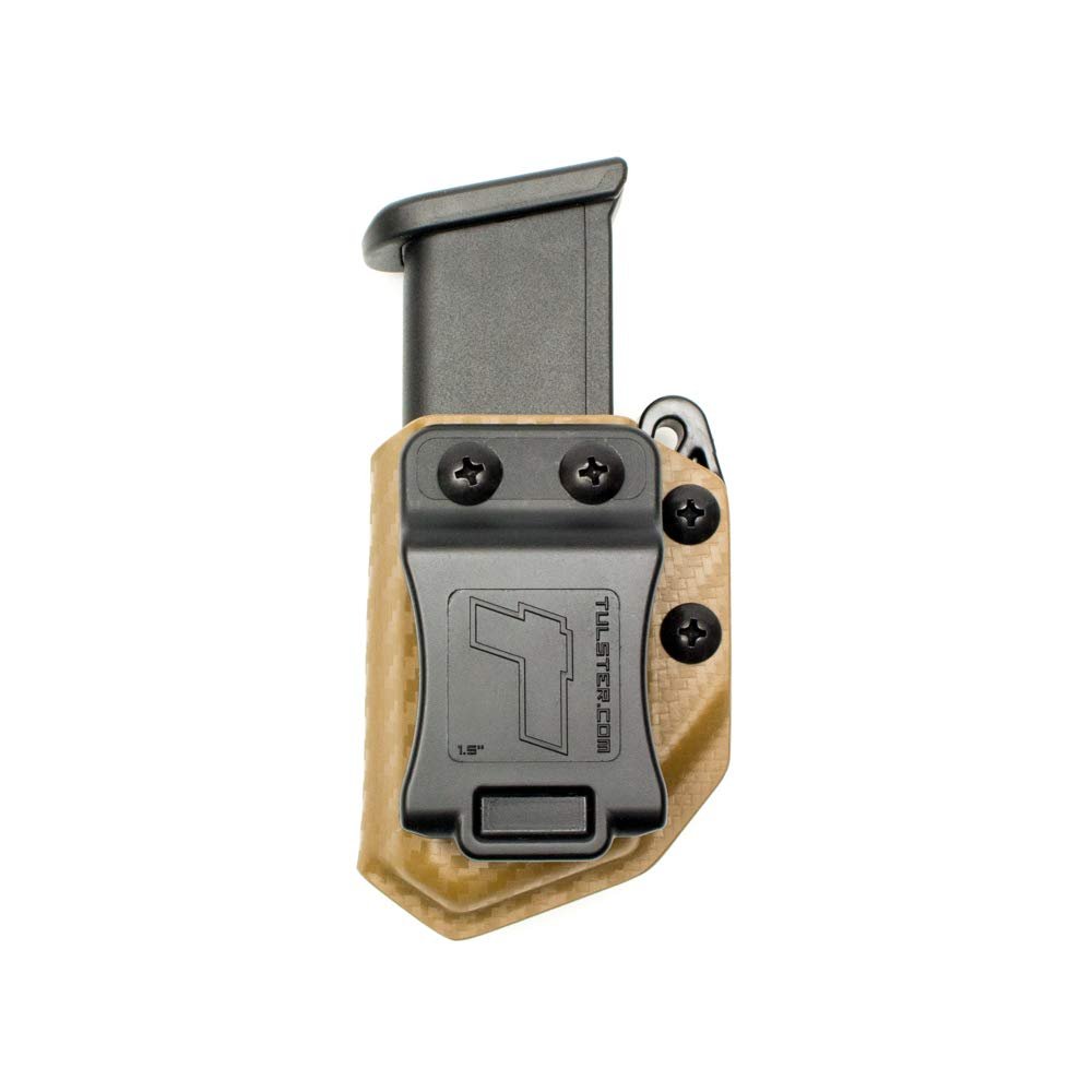 Universal 9mm/.40 Double Stack Mag Carrier- Tulster Echo Carrier IWB/OWB (Coyote Brown Carbon Fiber)