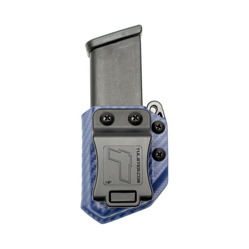 Universal .45ACP Double Stack Mag Carrier- Tulster Echo Carrier IWB/OWB (Police Blue Carbon Fiber)