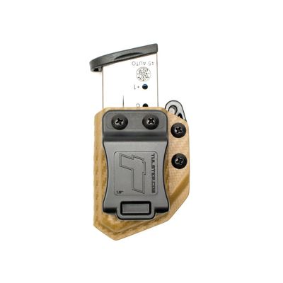 Universal .45ACP Single Stack Mag Carrier- Tulster Echo Carrier IWB/OWB (Coyote Brown Carbon Fiber)