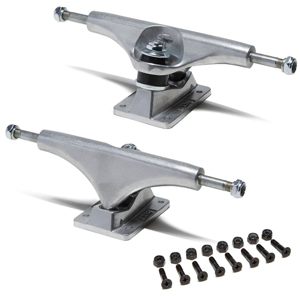 [CCS] Skateboard Trucks | Professional Grade | Steel | Sizes 109mm, 129mm, 139mm, 149mm, & 169mm | Raw Silver, Black | Set of 2 | 1" Mounting Hardware Included (Raw, 149mm (Fits 8.5" Decks))