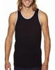 Next Level 3633 Premium Jersey Tank, Black/HTHR Grey, Medium view 1