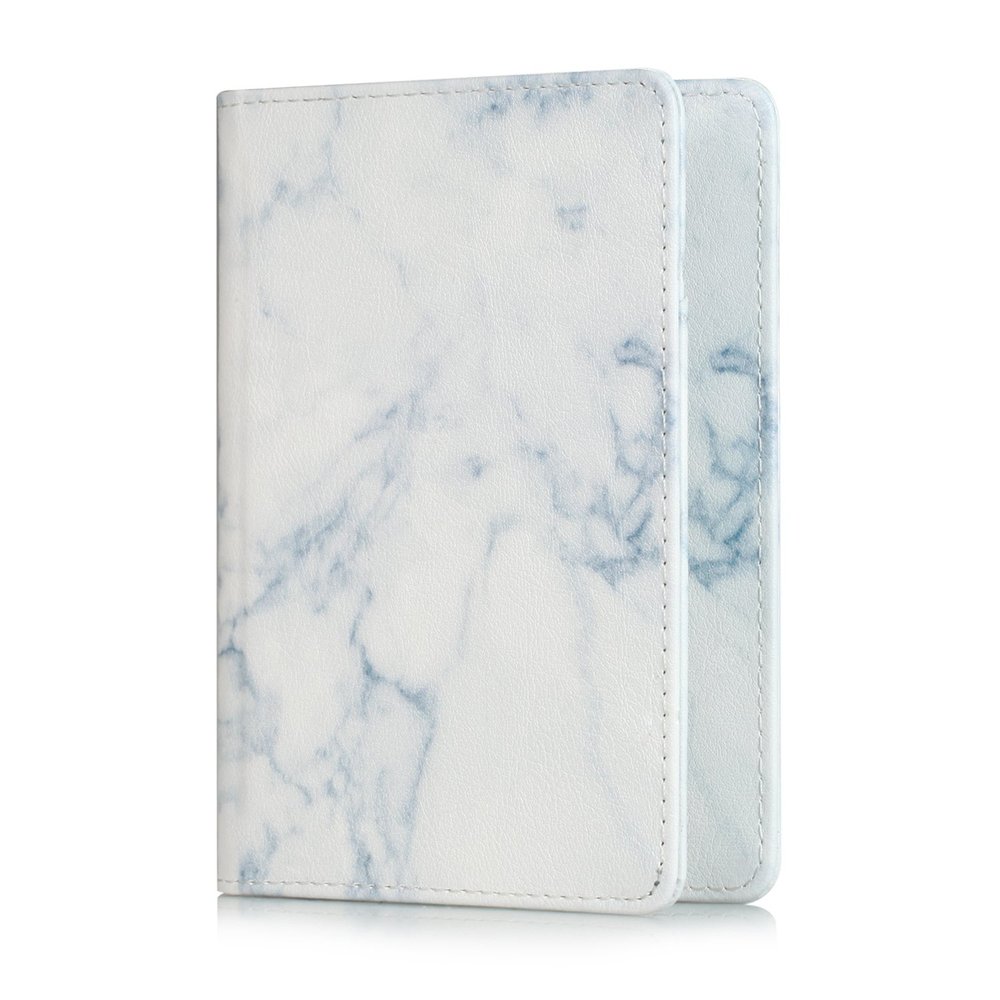 EpicGadget RFID Blocking Premium Leather Passport Holder Travel Wallet Cover Case (Marble)