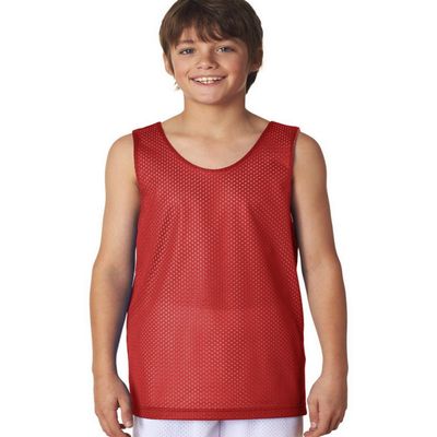 A4 N2206 Youth Reversible Mesh Tank, Scarlet/White, X-Large