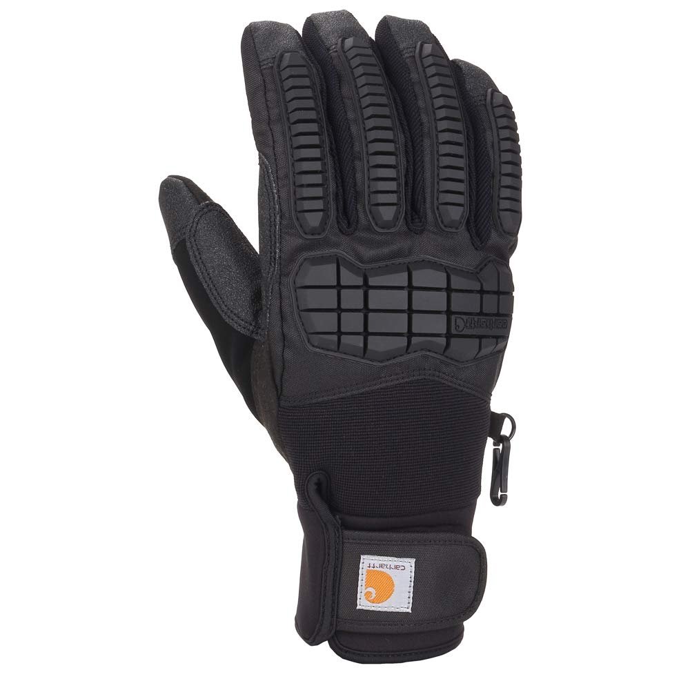 Carhartt Men's Waterproof Insulated Impact Secure Cuff Glove, Black, Large