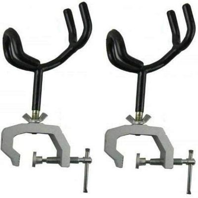 DB TAC 2 Pack Heavy Duty Fishing Rod Pole Rest Universal Boat Dock Clamp On Grip Holder