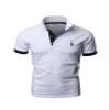 Jueshanzj Mens Cotton Polo Shirt Short Sleeve Button Down Tee White Small view 1
