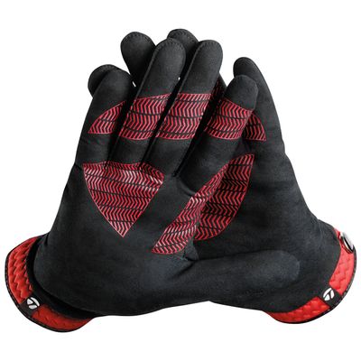 TaylorMade Golf RAIN CONTROL GLOVE (BLACK/RED, MEDIUM), BLACK/RED(MEDIUM, PAIR)