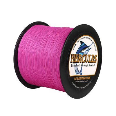 HERCULES Braided Fishing Line 2000m 2187yds 6lbs-100lbs Pe Superline 4 Strands (Pink 70lb/31.8kg 0.44mm)