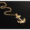 JAJAFOOK Mens Womens Vintage Gold Plated Stainless Steel Anchor Charm Pendant Necklace view 3
