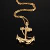 JAJAFOOK Mens Womens Vintage Gold Plated Stainless Steel Anchor Charm Pendant Necklace view 4