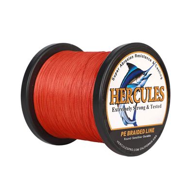 HERCULES Braided Fishing Line 2000m 2187yds 6lbs-100lbs Pe Superline 4 Strands (Red 20lb/9.1kg 0.20mm)