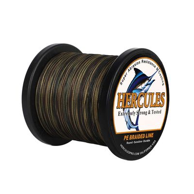 HERCULES Braided Fishing Line 2000m 2187yds 6lbs-100lbs Pe Superline 4 Strands (Camouflage 20lb/9.1kg 0.20mm)