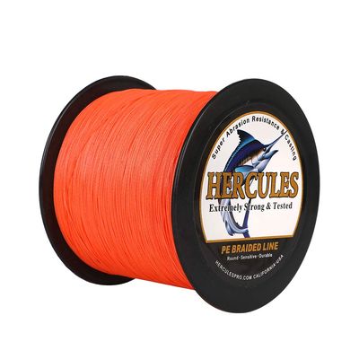 HERCULES Braided Fishing Line 2000m 2187yds 6lbs-100lbs Pe Superline 4 Strands (Orange 70lb/31.8kg 0.44mm)