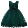 2-10T Big Little Girl Ball Gown Short Lace Flower Tulle Boutique Dresses for Wedding Party Evening Dance Green 6 view 1