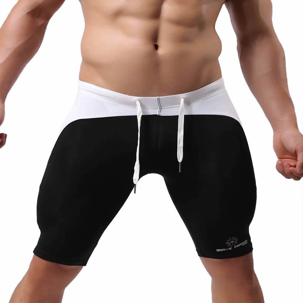 BRAVE PERSON Multi-Functional Men's Sports Shorts Used for Cycling, Running, Swimming, Gym 8019 (L / 30''-35'', 5- Black)