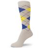 Spotlight Hosiery Men's Argyle Dress Sock,Light Beige/Blue/Light Yellow view 1