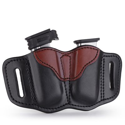 1791 Gunleather Mag Holster 2.1 - Double Mag Pouch for Single Stack Magazines, OWB Magazine Pouch for Belts