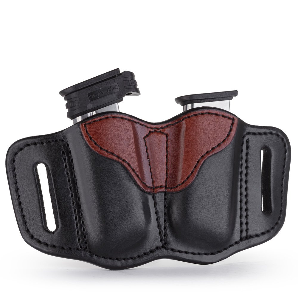 1791 Gunleather Mag Holster 2.1 - Double Mag Pouch for Single Stack Magazines, OWB Magazine Pouch for Belts