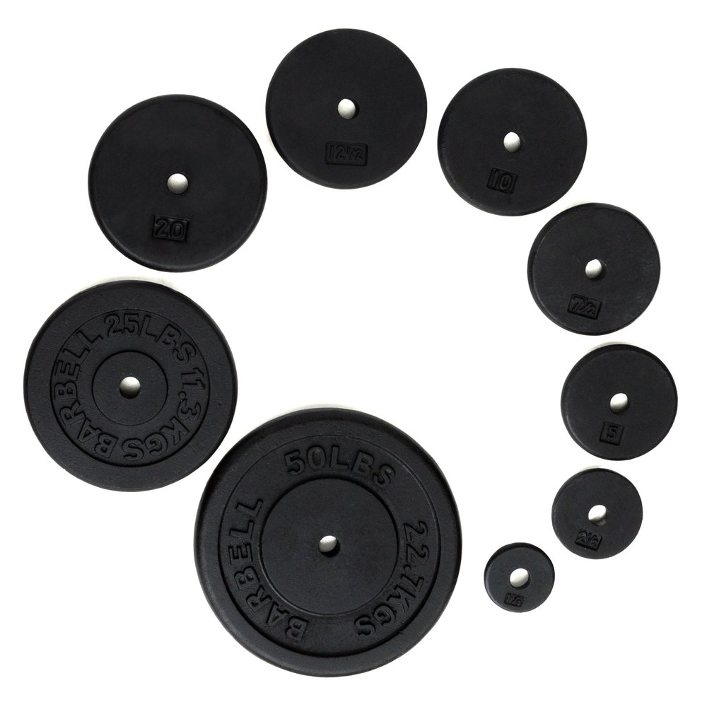 Ader Standard 1" Hole Cast Iron Weight Plate-Black (268.00)