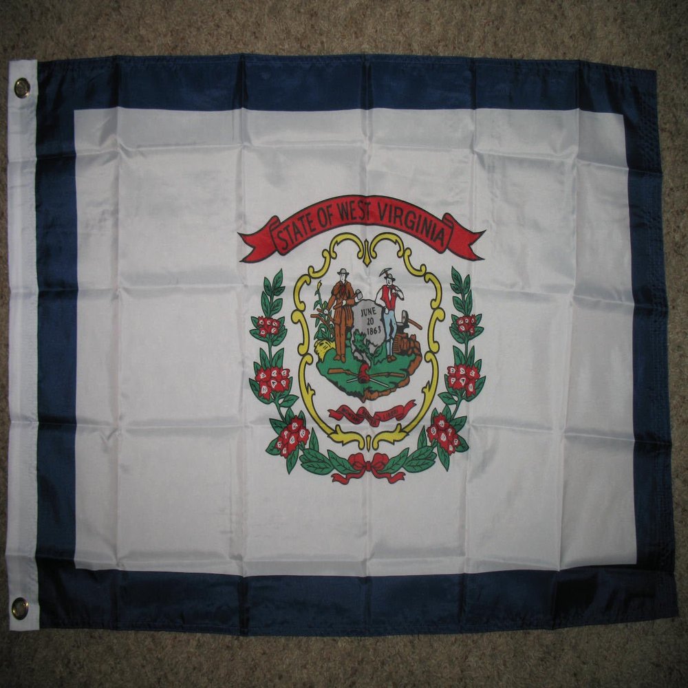 2x3 West Virginia Flag 2'x3' Banner Brass Grommets Vivid Color and UV Fade Resistant Canvas Header and polyester material