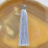AD Beads Crystal Silk Tassel Rhinestone Cap Fringe Dangle Stud Earrings or Pendant Accessories (Pendant 80mm, 09 Aquamarine)