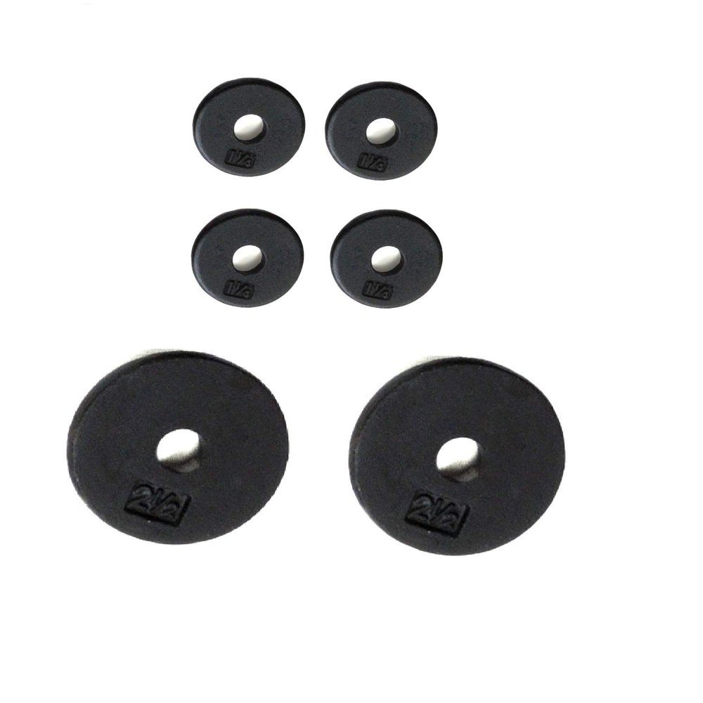 Ader Standard 1" Hole Weight Plate-Black/Gray 2x 2.5# + 4x1.25# (Total10.0#)