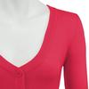YEMAK Women's Cropped 3/4 Sleeves Cardigan Sweater Vintage Inspired Pinup,Rose Pink,Small view 3