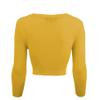 YEMAK Women's Cropped Bolero Cardigan  3/4 Sleeve V-Neck Basic Classic Casual Button Down Knit Soft Sweater Top CO129-HON-1X view 4