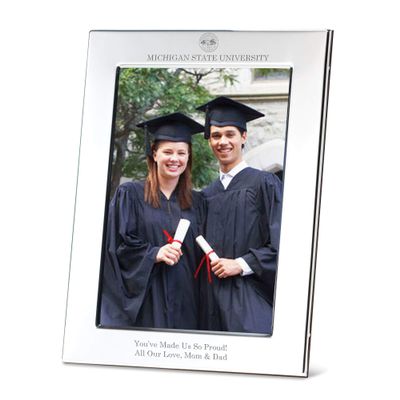 M. LA HART Michigan State University Polished Pewter 5x7 Picture Frame