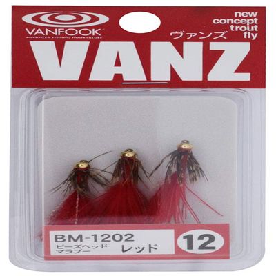 Vanfook 22407 Beads Head Marabou BM-1202 Red