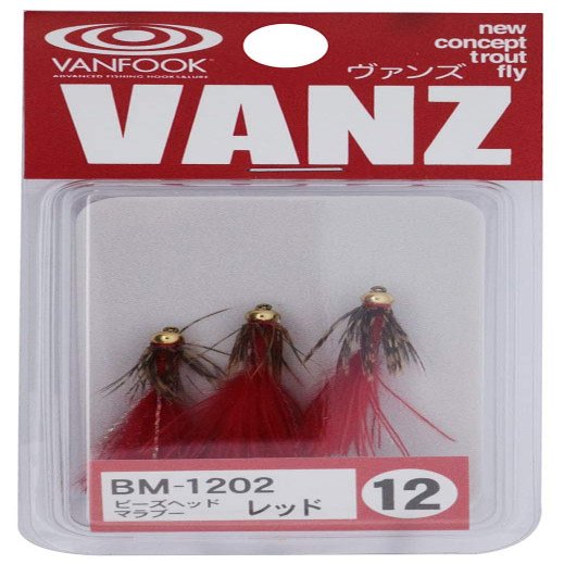 Vanfook 22407 Beads Head Marabou BM-1202 Red