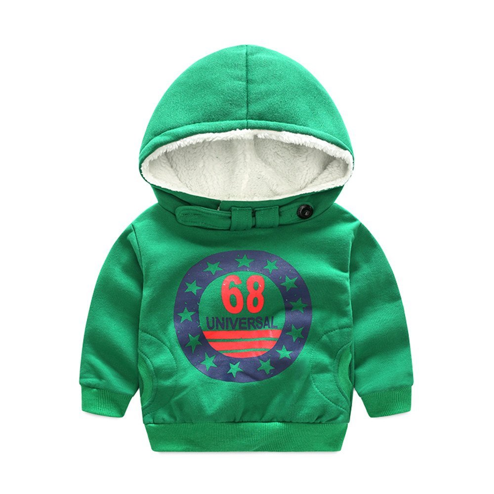 Moyikiss Studio Baby Boys Girls Pullover Hoodies Fleece Pocket Sweatshirts Tops (Green, 140/6 Years)