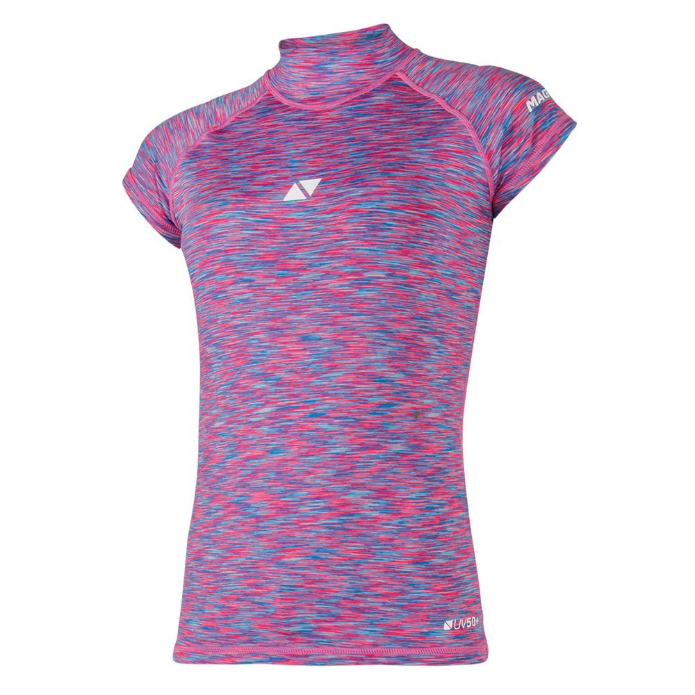 Magic Marine Womens Cube Short Sleeve Rashvest - Pink Melee L