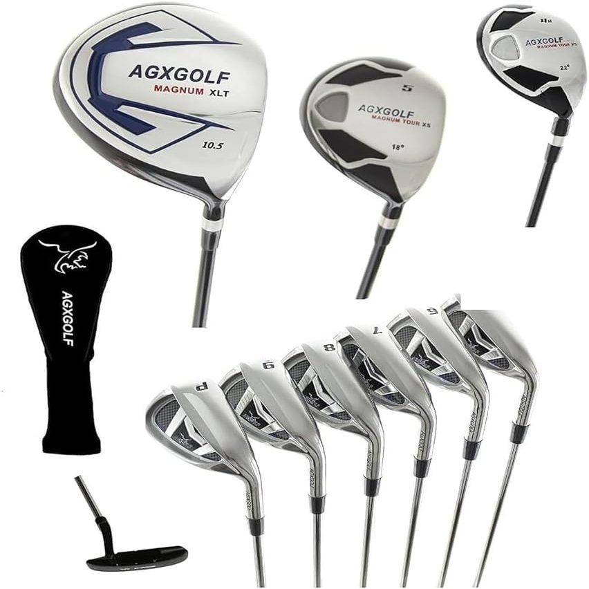 AGXGOLF Men's Senior Flex, Cadet Length XS Wide Sole Edition Complete Golf Set w/460 Driver +5 Wood + 4 Hybrid + 5-9 Irons + Pitching Wedge + Sand Wedge: Right Hand: USA Built!