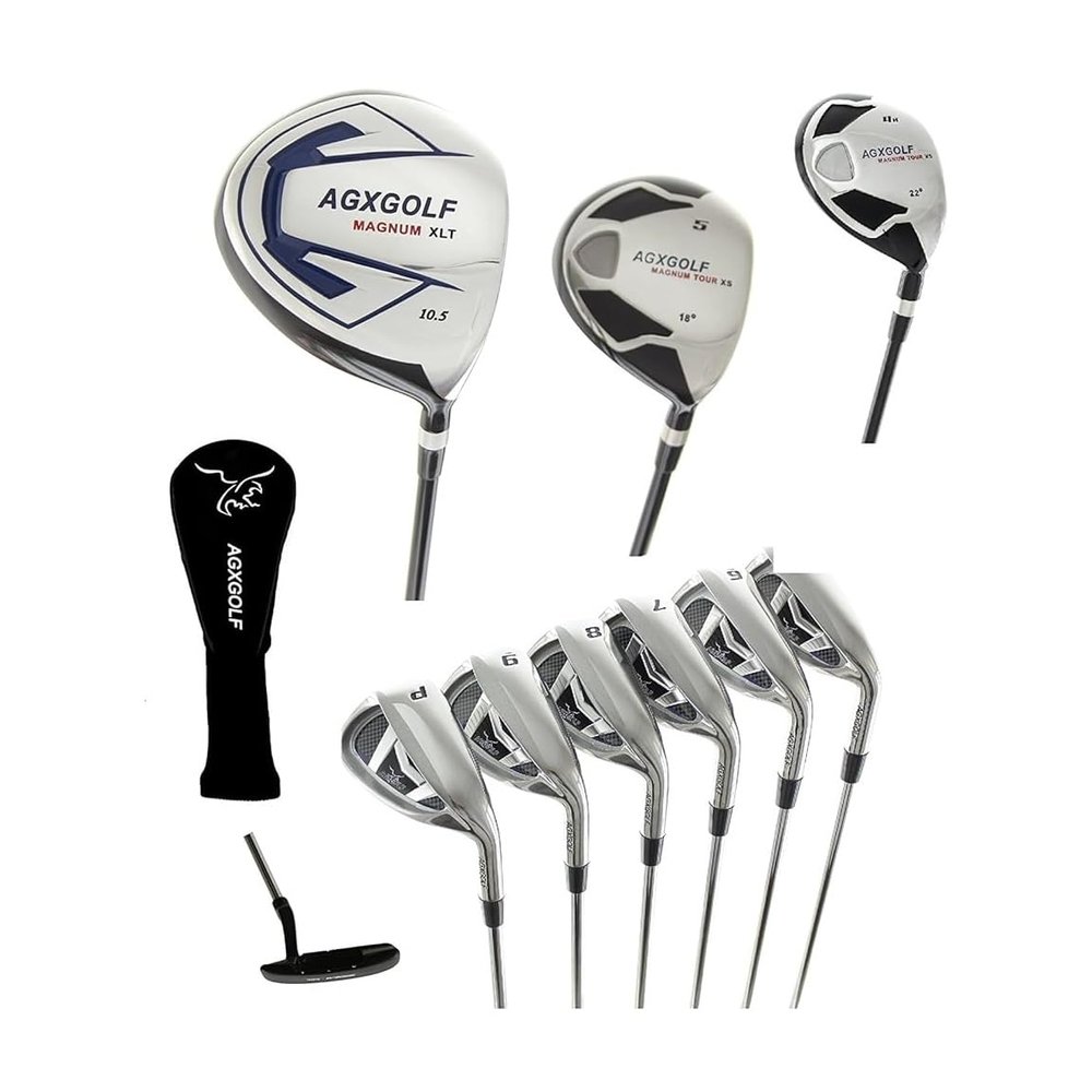 AGXGOLF Men's XS Wide Sole Edition Complete Golf Set w/460 Driver +5 Wood + 4 Hybrid + 5-9 Irons + Pitching Wedge + Sand Wedge: Regular Flex; Regular Length; Right Hand: USA Built!